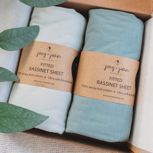 image:imageJoey  Joan Fitted 33x20 Bassinet Sheets for Maxi Cosi Iora BabyBond BCOLLight  Dark Sage