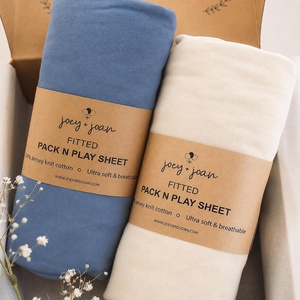 image:imageJoey  Joan Travel Crib Sheets for Baby Bjorn Guava Lotus Travel Crib 2pkBlue  Offwhite