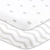 image:imagePack and Play Sheets Fitted for Graco Pack n Play Playard 2 PackDots  Chevron  2 Pack