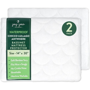 image:imageJoey  Joan Waterproof Pack and Play Mattress Pad Protector Cover  Compatible with Graco Pack n Play  2 Pack Quilted Playard Sheets of Viscose Made from Bamboo  27 x 39for Chicco Lullago Anywhere Bassinet