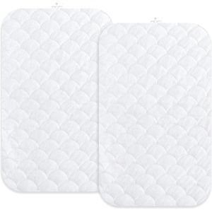image:imageJoey  Joan Waterproof Pack and Play Mattress Pad Protector Cover  Compatible with Graco Pack n Play  2 Pack Quilted Playard Sheets of Viscose Made from Bamboo  27 x 39for ANGELBLISS Bassinet