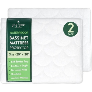 image:imageJoey  Joan Waterproof Pack and Play Mattress Pad Protector Cover  Compatible with Graco Pack n Play  2 Pack Quilted Playard Sheets of Viscose Made from Bamboo  27 x 39for Graco Bassinets  Travel Lite Crib