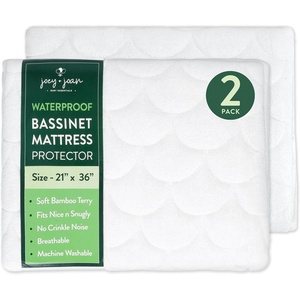 image:imageJoey  Joan Waterproof Pack and Play Mattress Pad Protector Cover  Compatible with Graco Pack n Play  2 Pack Quilted Playard Sheets of Viscose Made from Bamboo  27 x 39Milliard  Ezebaby  Large 21 x 36 Bassinets
