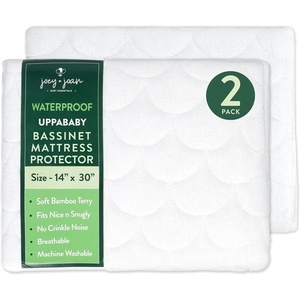 image:imageJoey  Joan Waterproof Pack and Play Mattress Pad Protector Cover  Compatible with Graco Pack n Play  2 Pack Quilted Playard Sheets of Viscose Made from Bamboo  27 x 39for UPPABABY Stroller Bassinet
