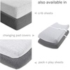 image:imageCradle Sheets Fitted 18 x 36  Fits Most Bedside Sleeper Bassinets Without Bunching Mattress Pad  Snuggly Soft Jersey Cotton  Grey Dots Chevron  2 Pack2pack Heather Grey