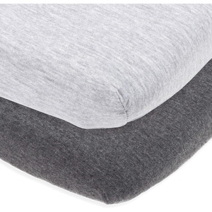 image:imageCradle Sheets Fitted 18 x 36  Fits Most Bedside Sleeper Bassinets Without Bunching Mattress Pad  Snuggly Soft Jersey Cotton  Grey Dots Chevron  2 Pack2pack Heather Grey