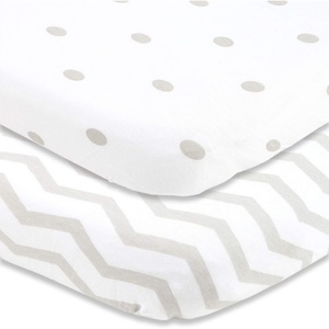 image:imageCradle Sheets Fitted 18 x 36  Fits Most Bedside Sleeper Bassinets Without Bunching Mattress Pad  Snuggly Soft Jersey Cotton  Grey Dots Chevron  2 PackGrey