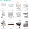 image:imageBassinet Fitted Sheets Compatible with Halo Fisher Price Delta Graco  Fits Perfectly on 15 x 33 Inch Oval Rectangular Mattress Pad  Snuggly Soft Jersey Cotton  Pink Bows Chevron  2 Pack2pack DotsChevron