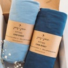 image:imageJoey  Joan Fitted Mini Crib Sheets 38x24 for Dream on Me 100 Cotton 2pkDusty Blue  Navy
