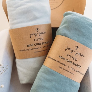 image:imageJoey  Joan Fitted Mini Crib Sheets 38x24 for Dream on Me 100 Cotton 2pkLight  Dark Sage
